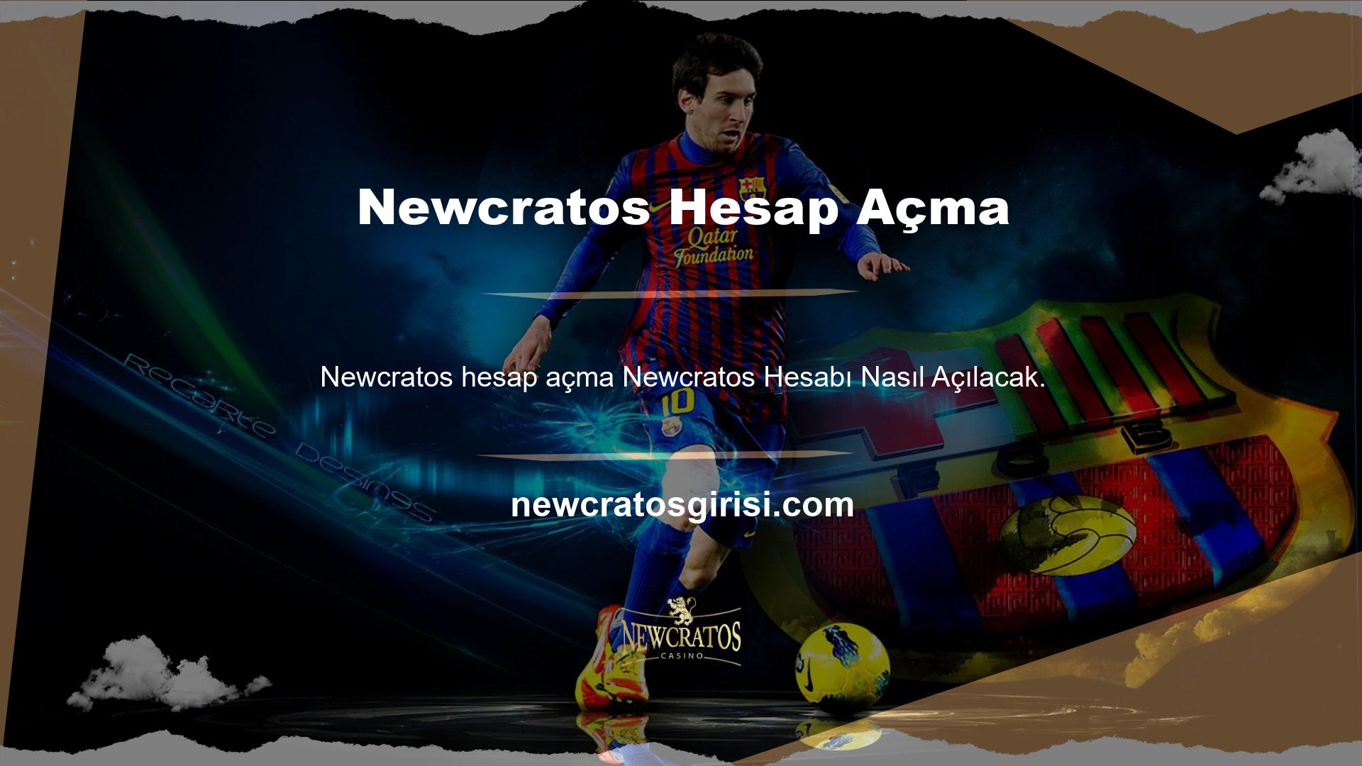 Newcratos sitesi iki farklı hesap açma yöntemi sunar